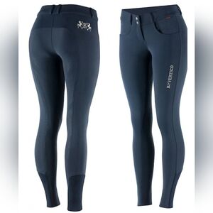 B Vertigo Meghan Silicone Full Seat Breeches Dark Navy sz28 Riding Gear BinF